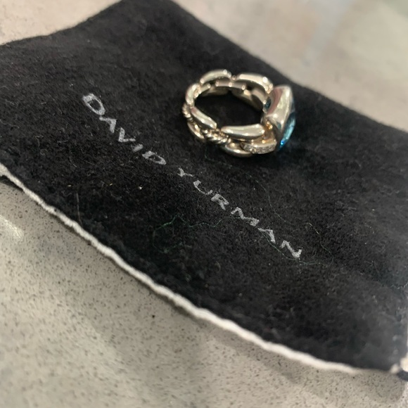 David Yurman Blue Topaz Diamond Wellesley Ring Size 6 - Picture 3 of 13